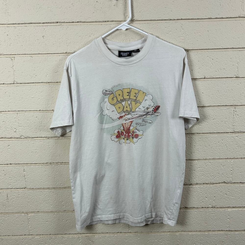 Green Day White Band Tee size S